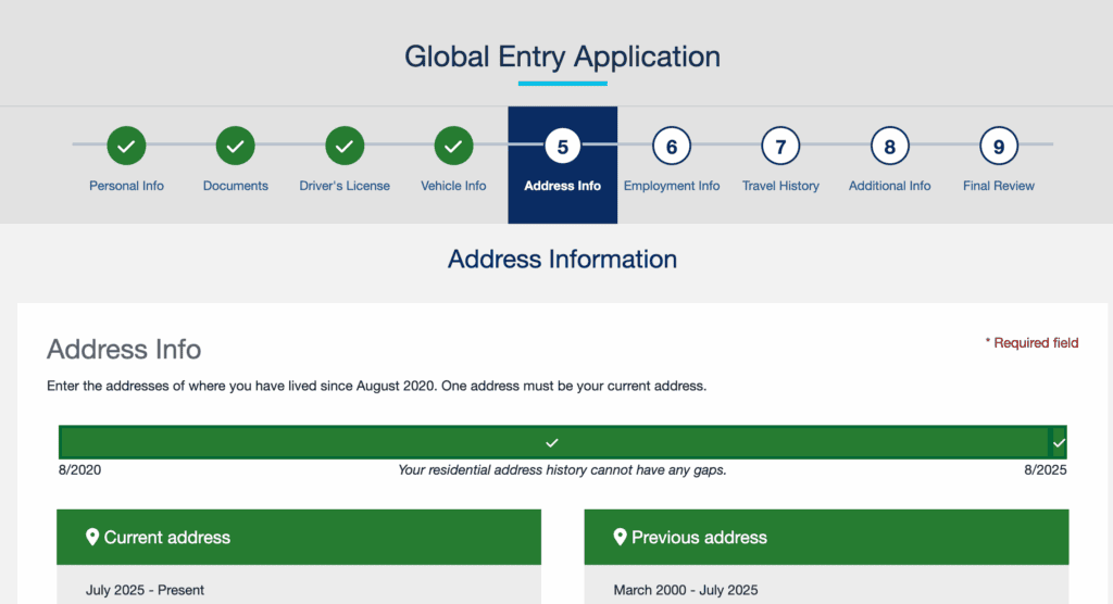 Global Entry 申請