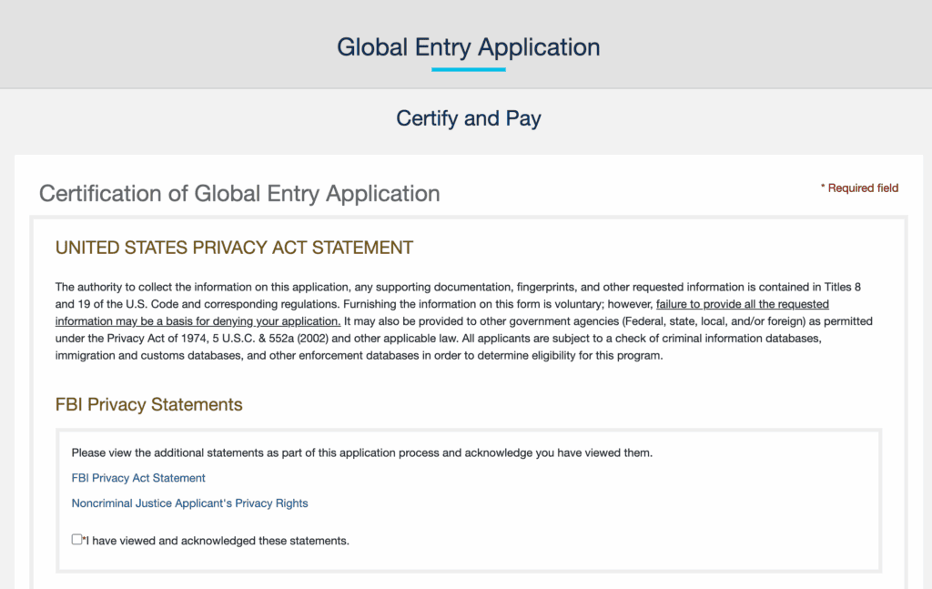 Global Entry 申請