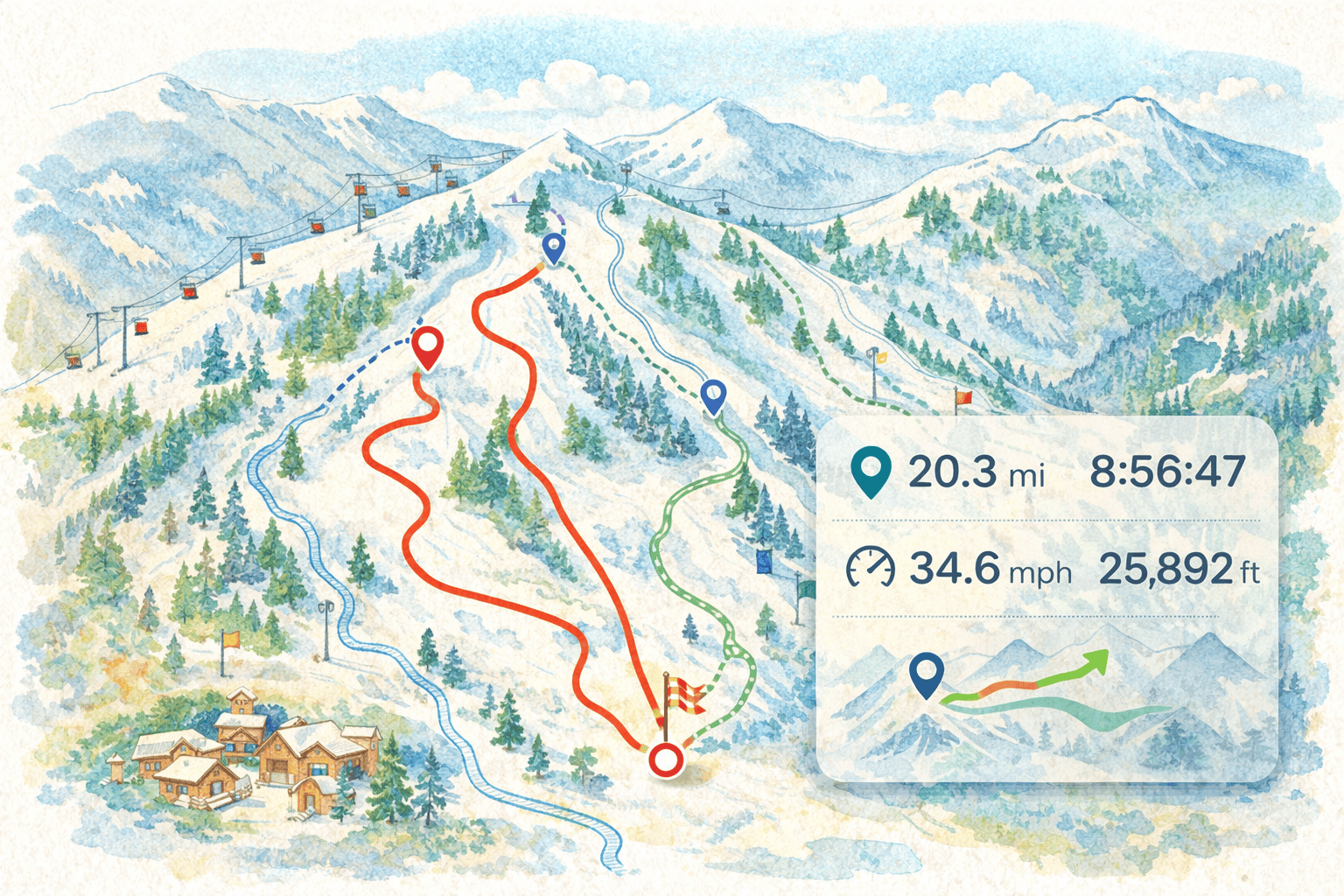 美國滑雪｜透過 Slopes 追蹤滑雪軌跡與速度、掌握雪伴位置
